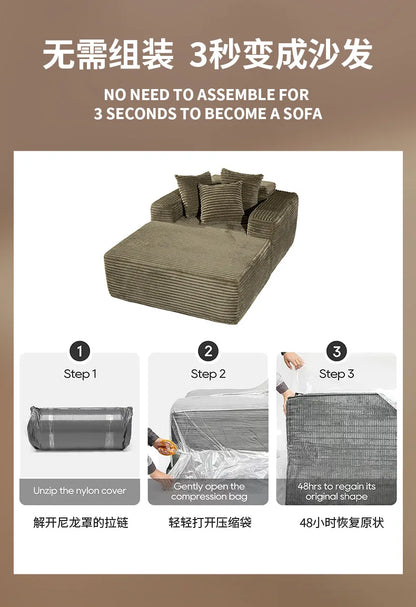 High density rebound, single compression sofa, simple fabric module sofa
