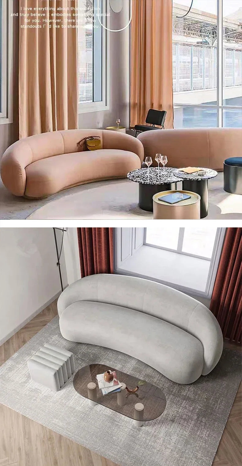 Nordic light extravagance creative personality arc sofa clothing store hotel leisure network celebrity accommodation design