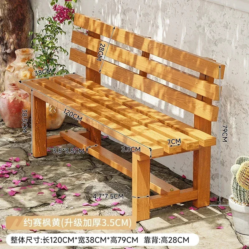 Chaises de jardin, bancs en bois antiseptiques pour l'extérieur, chaises à dossier pour cour et villa, mobilier d'extérieur, chaises longues pour balcon et maison