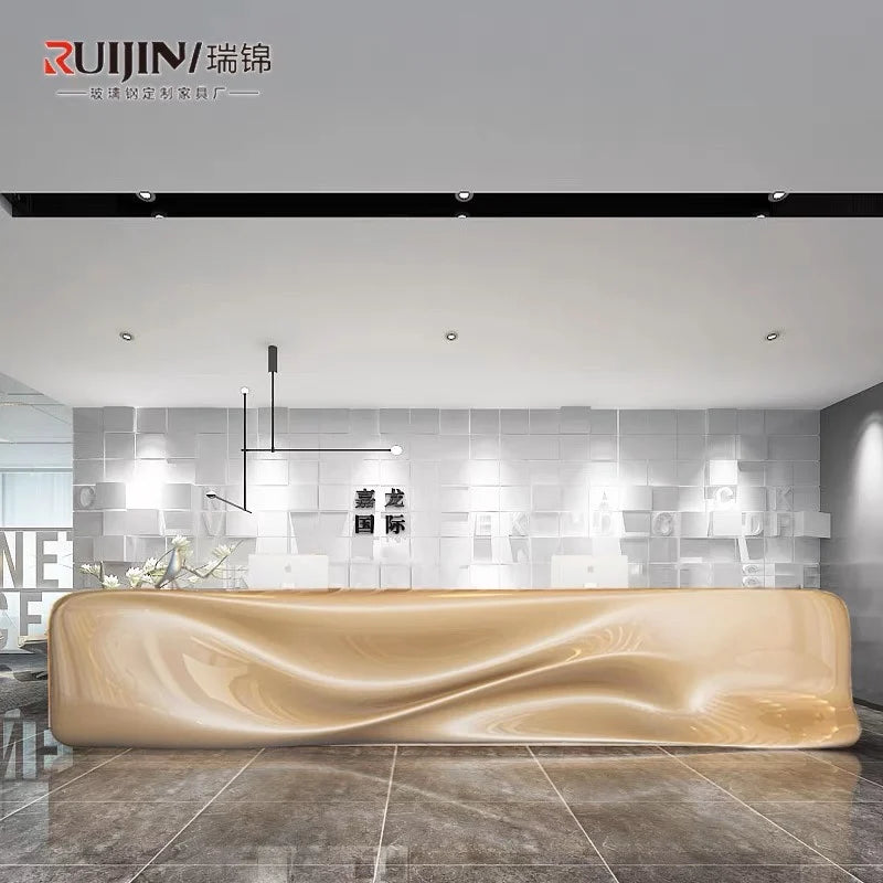 Painting front desk FRP reception desk Special-shaped creative service Bar counter Company information desk customization