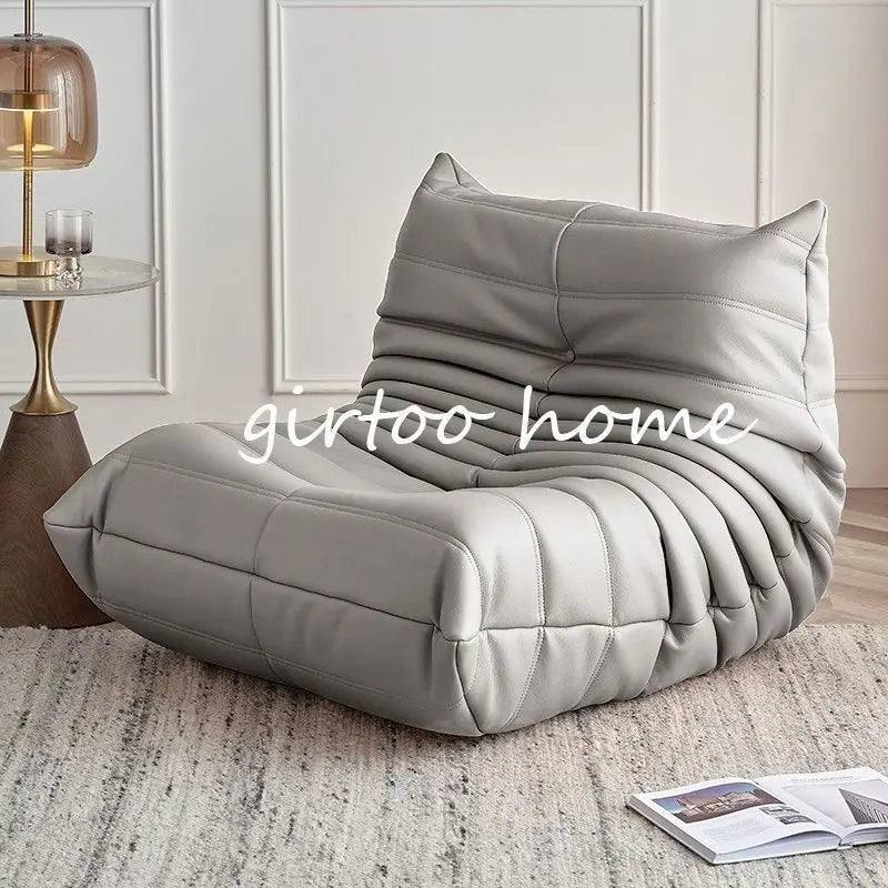 Lazy sofa, togo caterpillar sofa, light luxury, simple Internet celebrity creative chair, suede freehand space recliner