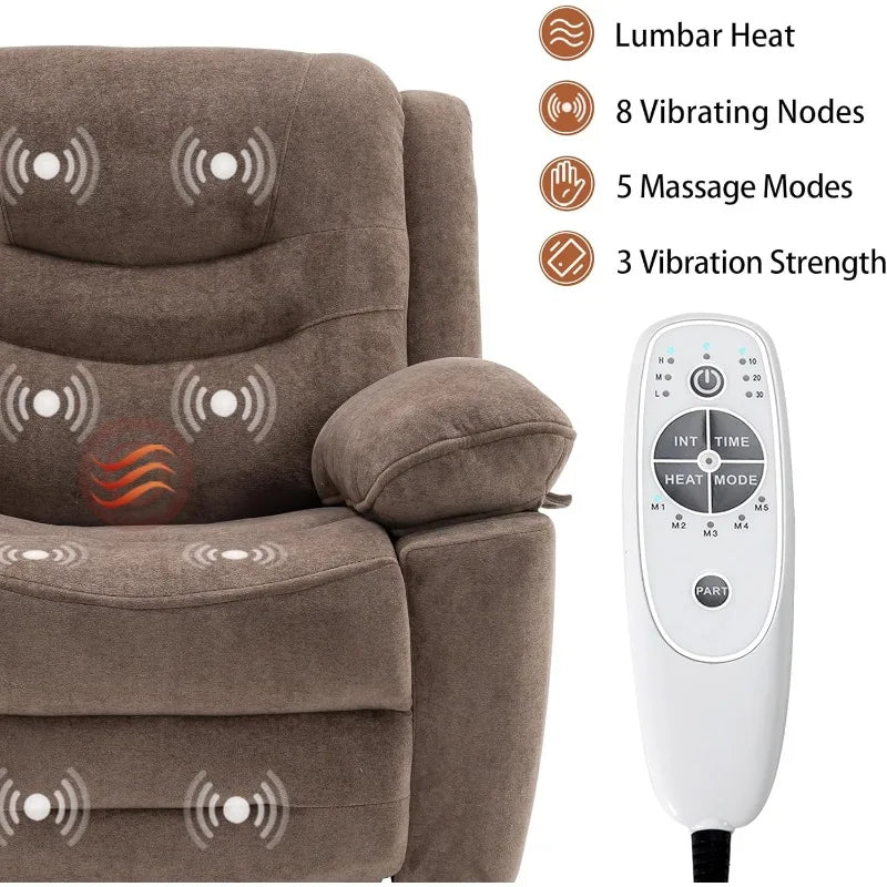 Ketaiyou Power Swivel Rocker Recliner with Massage and Heat,USB Port,Infinite Position, Oversized Electric Glider Rocking Chairs