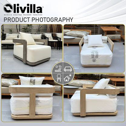 Patio Aluminum Furniture Comfortable Thick Upholstered Cushions Quick Dry StyleSofa Set for Garden Living Room Courtyard