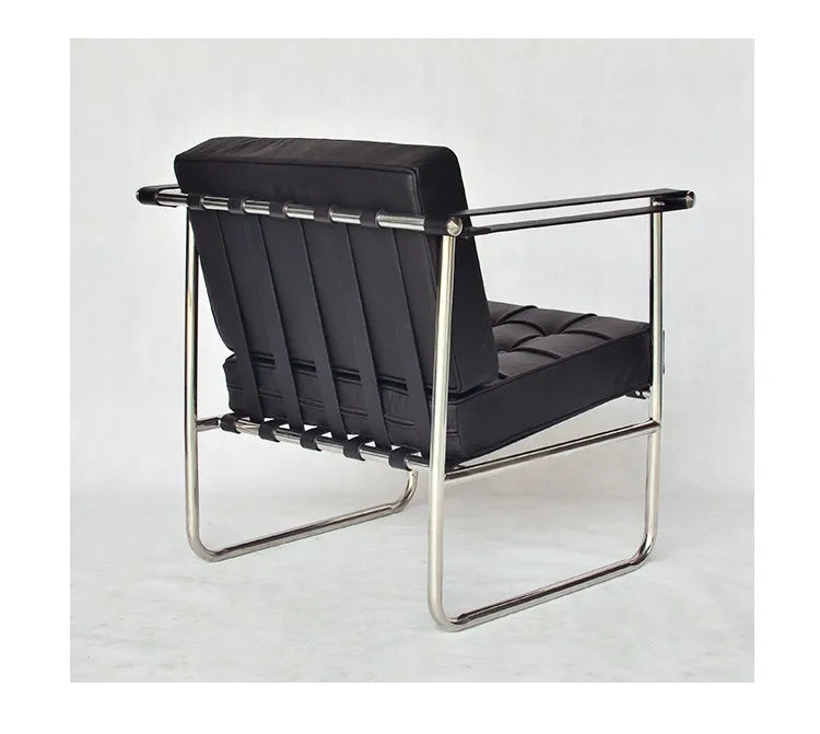 HE 113 Lounge Hans Singe Sofa Chair Leisure Chair Stainless Steel Leather PU for Living Room