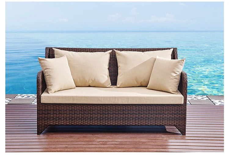 Wicker outdoor imitation rattan leisure living room courtyard balcony furniture sales office outdoor display negotiation sofa