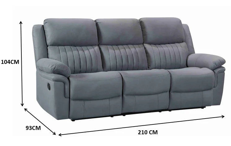 321 Recliner Sofa Set Manual  Modern Comfortable Grey Fabric Recliner Couch Recliners