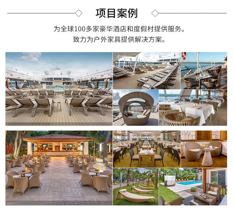 Outdoor garden balcony teak sofa outdoor leisure villa garden courtyard waterproof sunscreen solid wood furniture combination