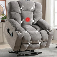EBELLO Oversized Power Lift Recliner Chair for Elderly, Electric Recliner Chair with Massage and Heating with USB Port
