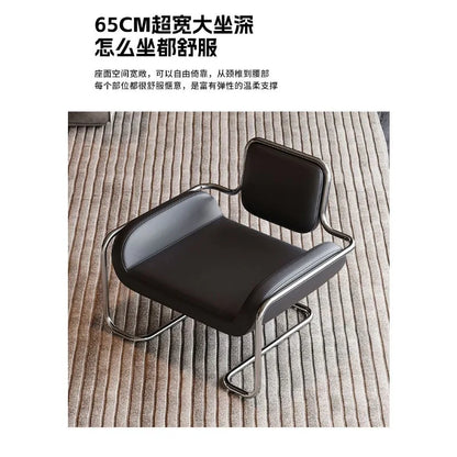 Single chair, medieval stainless steel special-shaped convex chair, single sofa chair