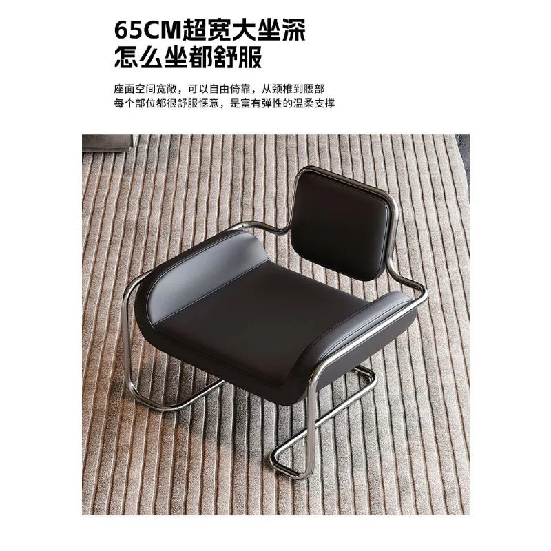 Single chair, medieval stainless steel special-shaped convex chair, single sofa chair