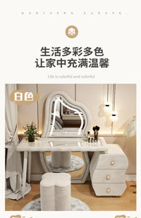 User-friendly Nordic Led Mirror Dressing Table Brown Drawer Bedroom Light Dressing Table Beautiful Storage Furniture Comfy