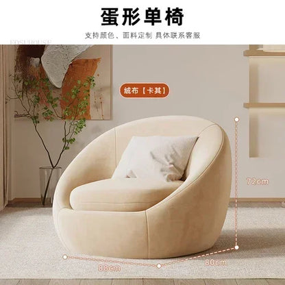 Simple Fabric Living Room Chairs Minimalist Nordic Creative Beauty Salon Lounge Chair Table Home Single Lazy Sofa Backrest Chair