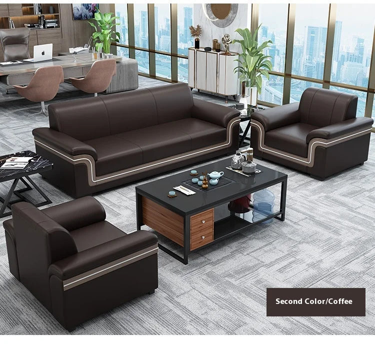Simple Business Office Sofa Set Coffee Table Modern Luxury Reception Furniture for Three-Person Meetings Meeting Room Furniture