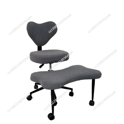 Cross Leg Chair - Meditation Chair with Wheels, ADHD Chair, Height Adjustable Seat, Adjustable Footstool