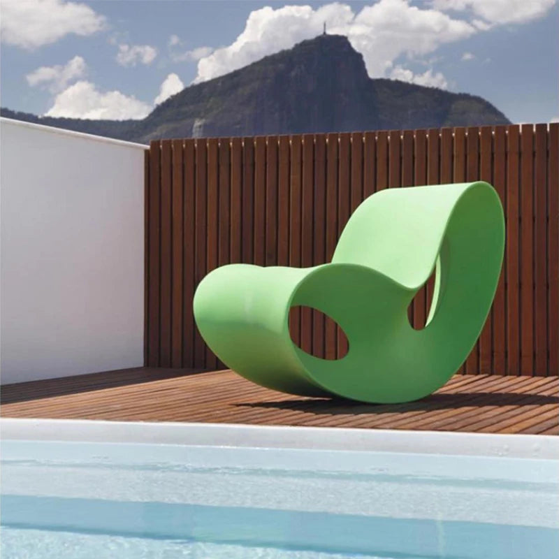 Outdoor Designer Rocking Sofa Chair Living Room Lazy White Leisure Single Stools Reading Relaxing Fauteuil Salon Furniture