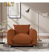 Hot Sales Hot Sales Modern Oversized Swivel Chair Boucle Sherpa Upholstered Barrel Armchair Wood Base White Accent Chair For Liv