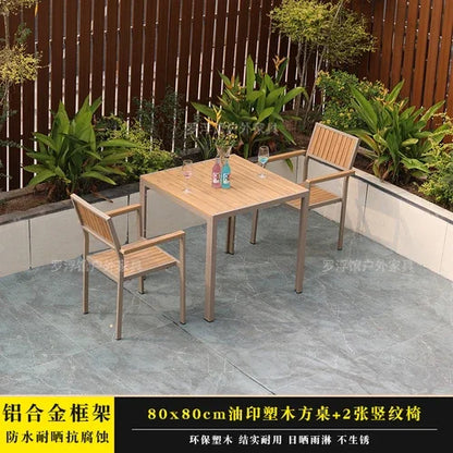 Courtyard table and chair outdoor balcony waterproof and sunscreen garden outdoor leisure table and chair combination