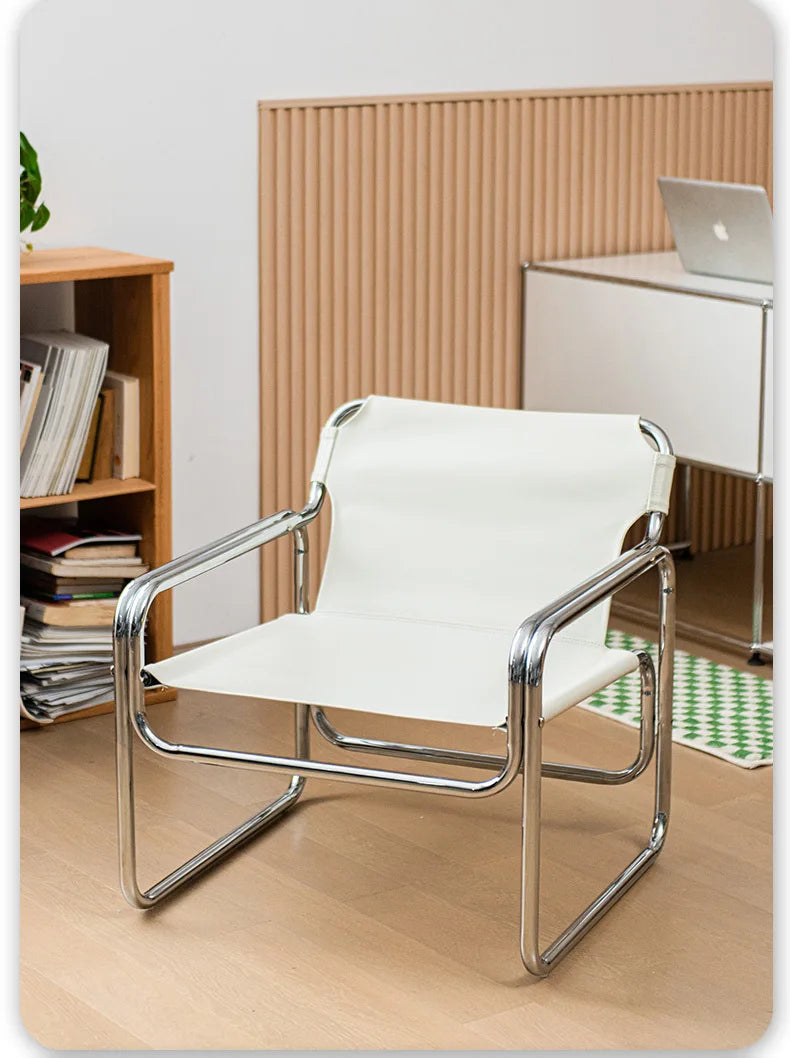 JOYLIVE Single Sofa Chair Designer Bauhaus Casual Chair Stainless Steel Saddling Coffee Chair Shooting Prop New Dropshipping