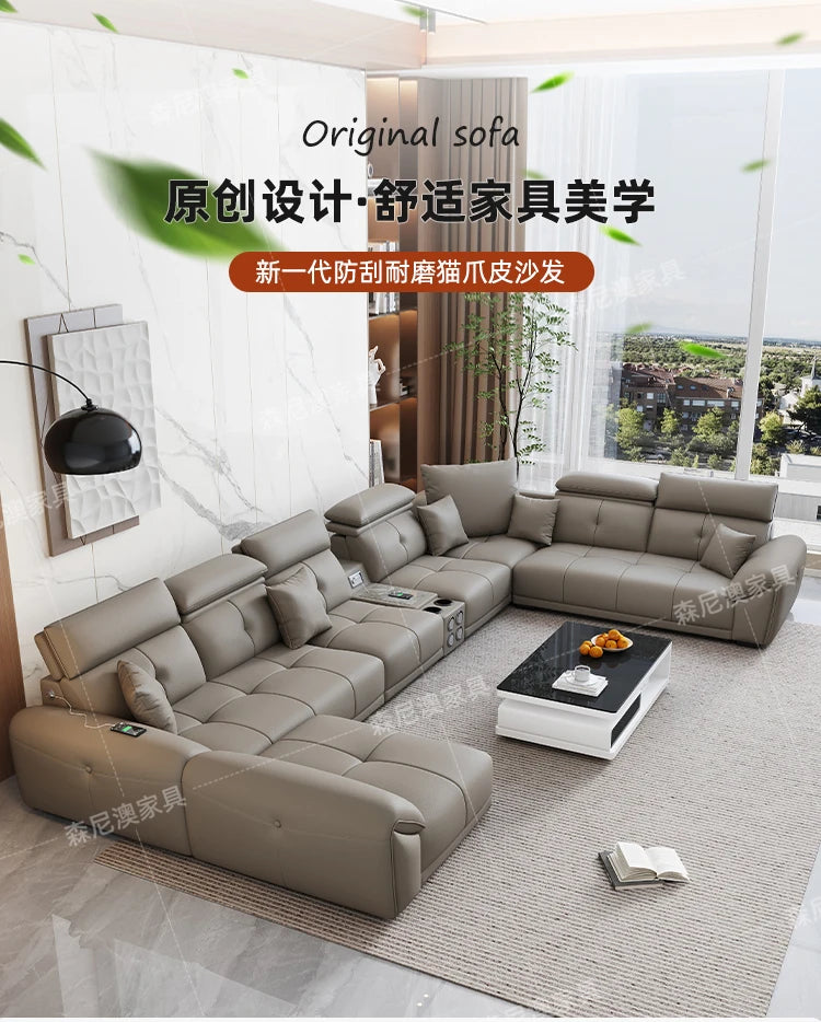Modern Minimalist Sofa Leather Recliner Corner Living Room Sofa Relaxing Comfortable Muebles Para Habitacion Home Accessories