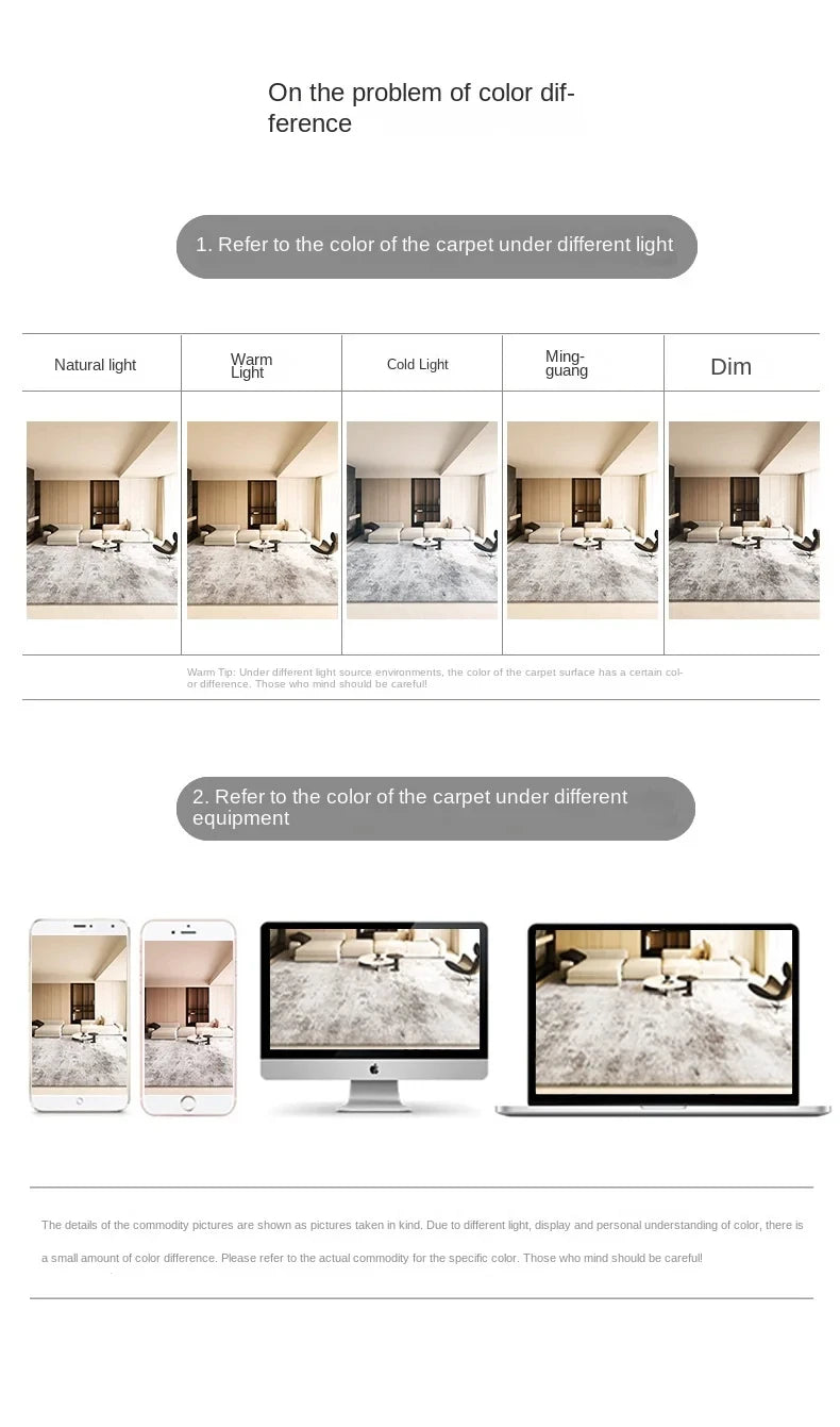 VIKAMA Nordic Minimalist Loop-Pile Rug - Stylish Living Room & Bedroom Carpet, Durable Stain-Resistant Floor Home Decor