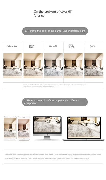 VIKAMA Nordic Minimalist Loop-Pile Rug - Stylish Living Room & Bedroom Carpet, Durable Stain-Resistant Floor Home Decor