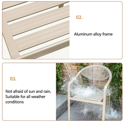 All Aluminum Bistro Chairs Set of 2 Metal Outdoor Chair with Armrests Weatherproof Patio Chair for Garden Backyard Balcony