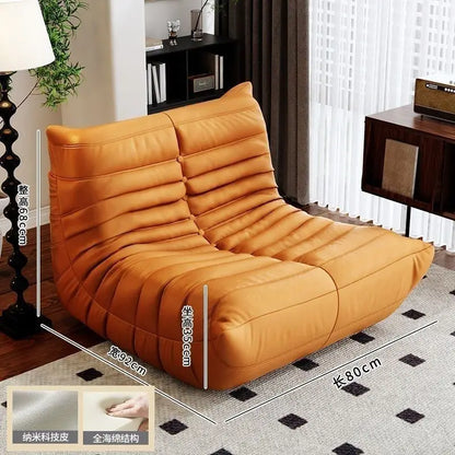 Lazy sofa, togo caterpillar sofa, light luxury, simple Internet celebrity creative chair, suede freehand space recliner