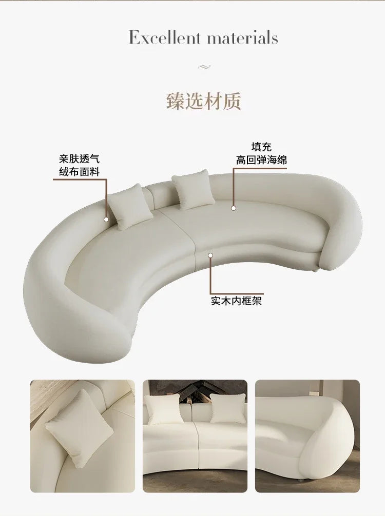 Light Luxury European Living Room Sofa Curved Christmas Cream Clouds Couch Ergonomic Reading Sofa Sala De Estar Home Decoration