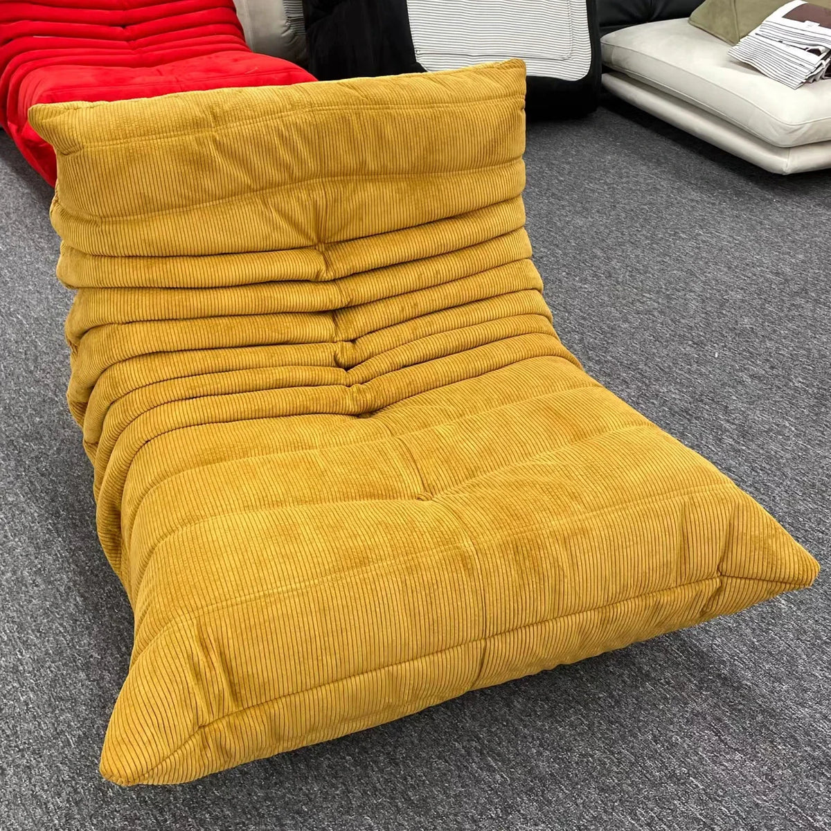 Lounge Bean Bag Chair for Adult Armless Lazy Floor Sofa Fireside Chair for Living Room Gaming Room Bedroom Soft Corduroy Couch