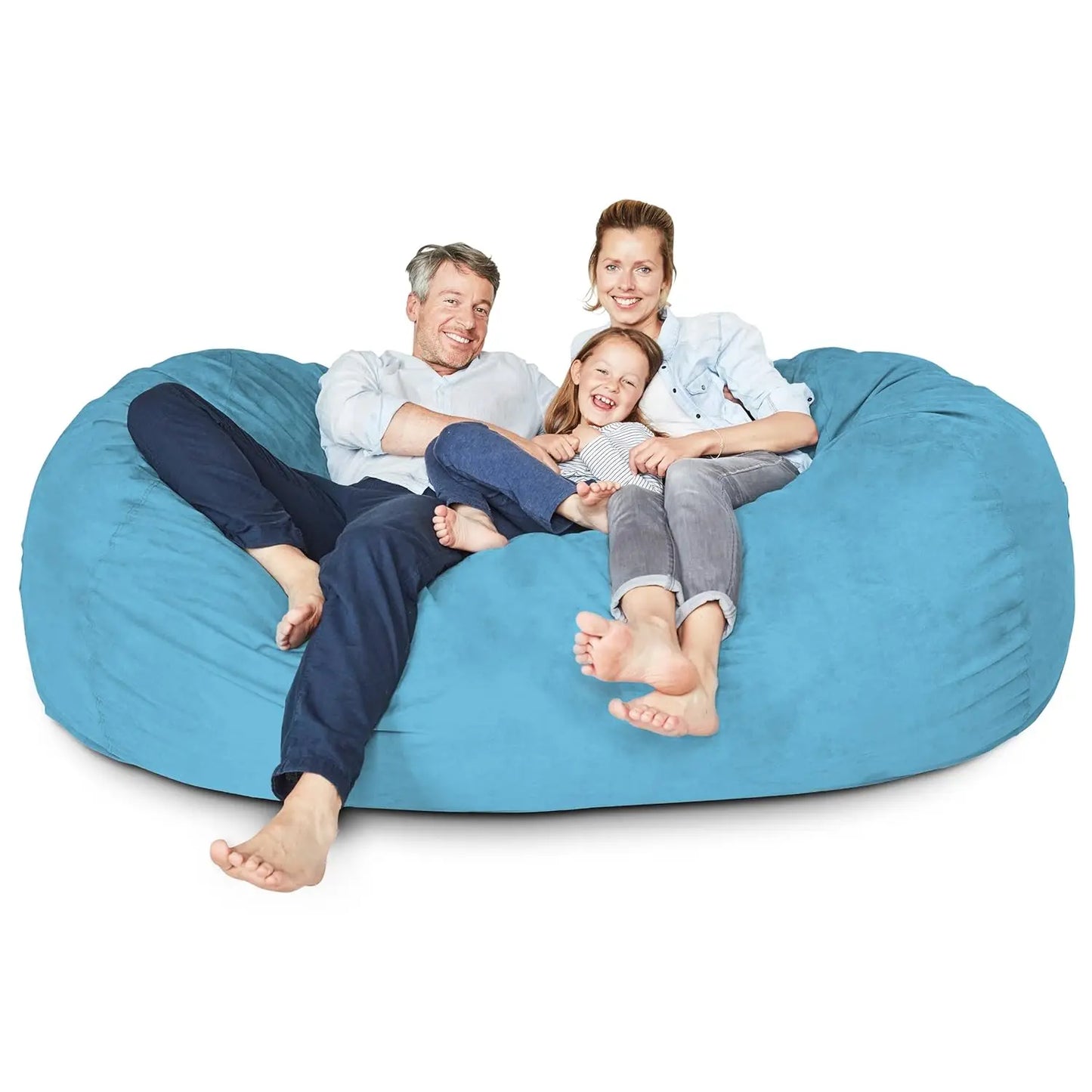 Luxurious Giant 7ft Bean Bag Chair with Microsuede Cover - Ultra Soft, Foam Filling, Washable XXL Bean Bag Sofa , Customized