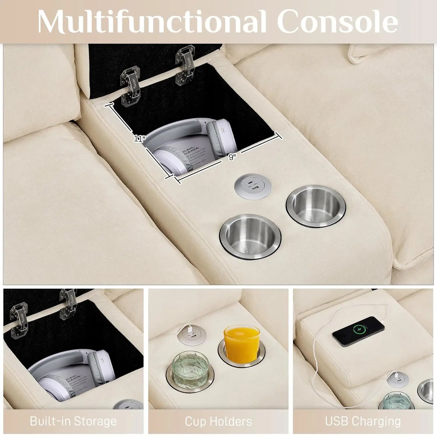 145" U Shaped Cloud Couch Sectionals Comfy White Sectional Couches for Living Room Modern Fluffy Oversized Modular Sofas, Chenil