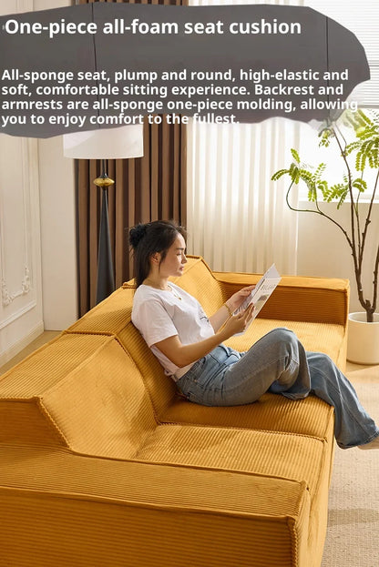 Vacuum compression sofa tofu block combination modern simple living room small apartment retro cross-border fabric furniture
