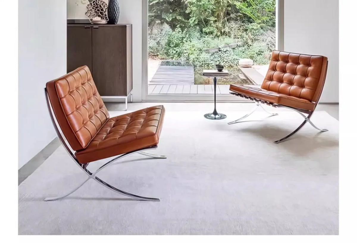 Nordic leather sofa chair light luxury modern single chair living room balcony leisure chair