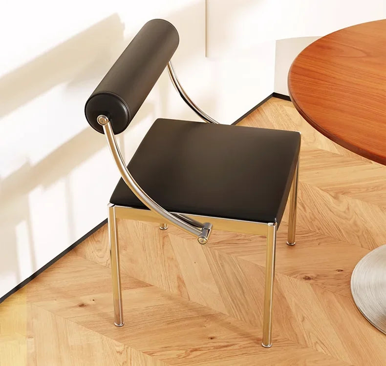 Art Design Simple Dining Chair, Retro Style, Stainless Steel Internet Celebrity Makeup Chair, Living Room Shop Decoration Chair