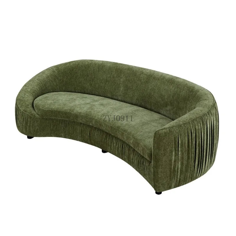 92.13 modern design curved sofa living room sofa, upholstered fabric 4-seat sofa