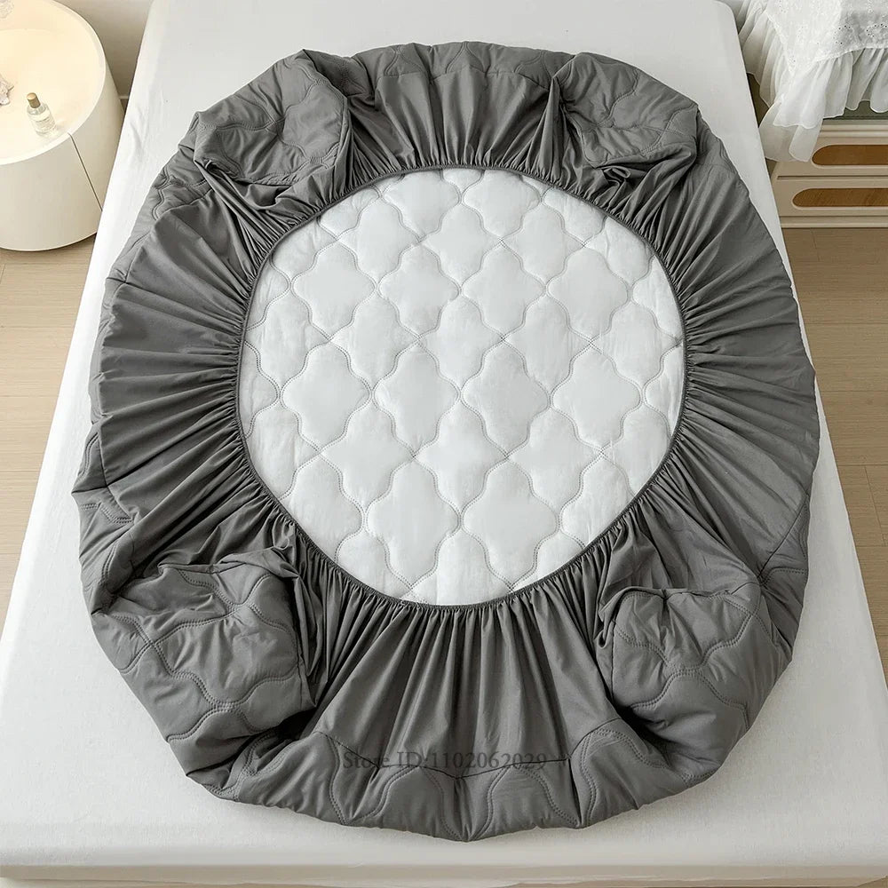Fitted Bed Sheet Protector Breathable Waterproof Bedspreads Cover Anti-mite Anti-bacterial