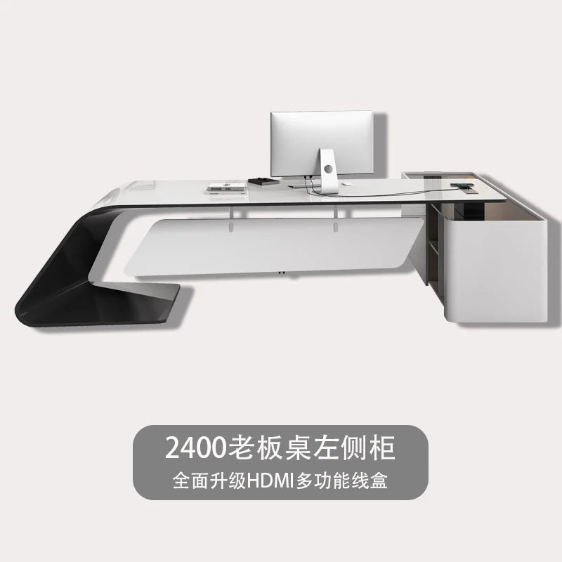 JC Asthetic Executive Luxury Desk Manager L Shaped Modern Designer Computer Table Organizer Workstation Escritorio Office Furnit