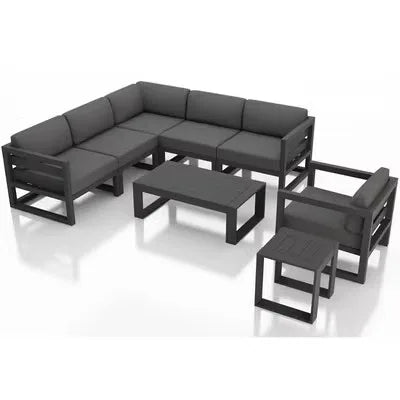 Nordic outdoor sofa coffee table combination simple leisure sales office outdoor courtyard waterproof and sunscreen circular arc