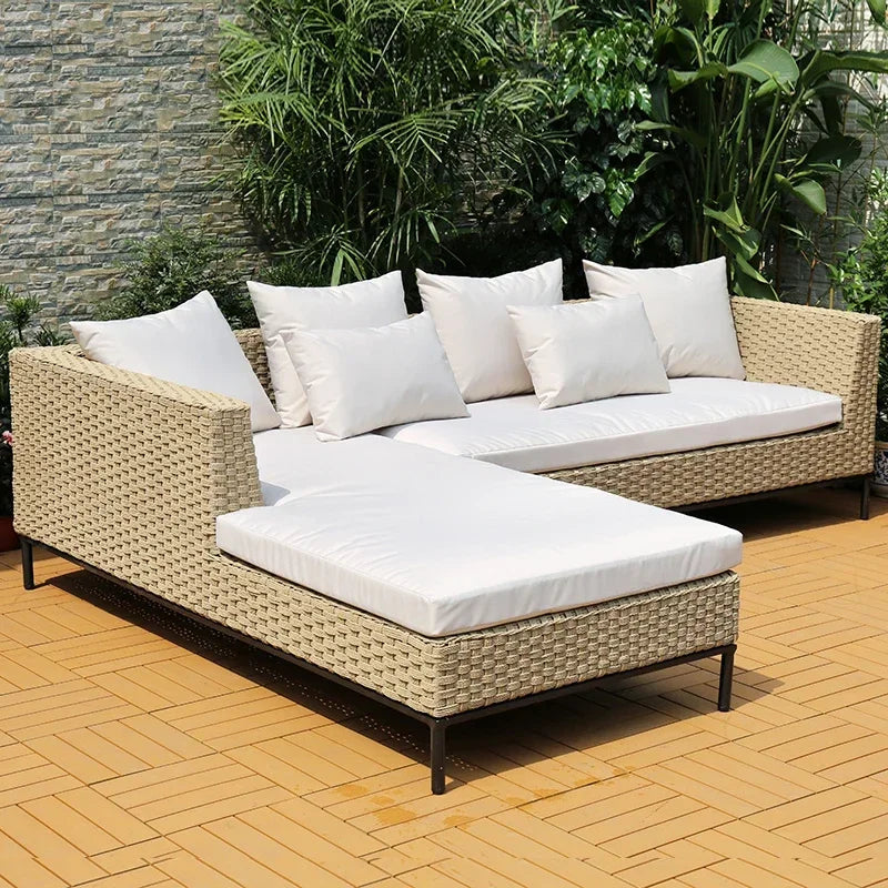 Stylish Outdoor rattan chairs, sofas, courtyards, gardens, leisure rattan art sofas, tea table combinations, sunlight rooms