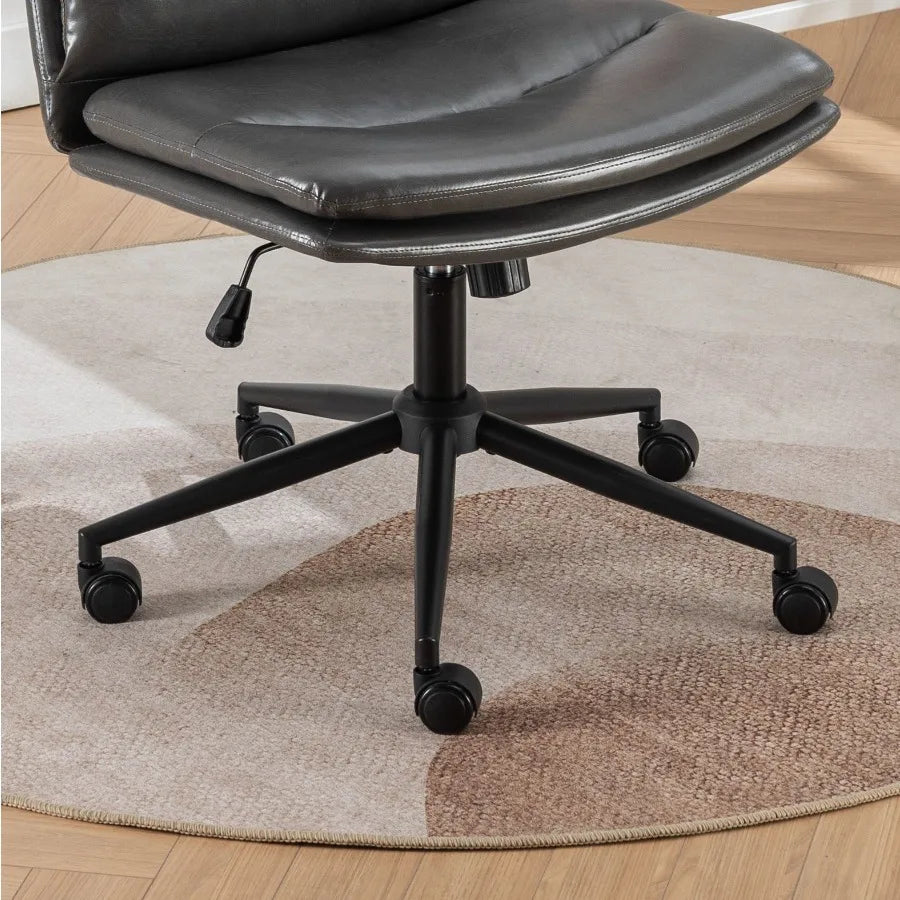 Bizerte Adjustable Swivel Criss-Cross Chair Wide Seat/ Office Chair/Vanity Chair Gray