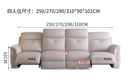 Comfort Electric Recliner Sofa Leather Sectional Genuine Retractable Combined Couch Bed Convertible Divano Letto Furnitures