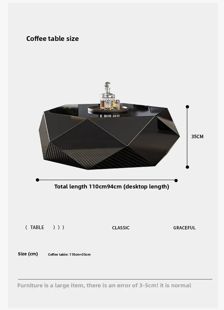 Italian minimalist gold diamond coffee table designer high-end small apartment modern simple special-shaped light luxury living