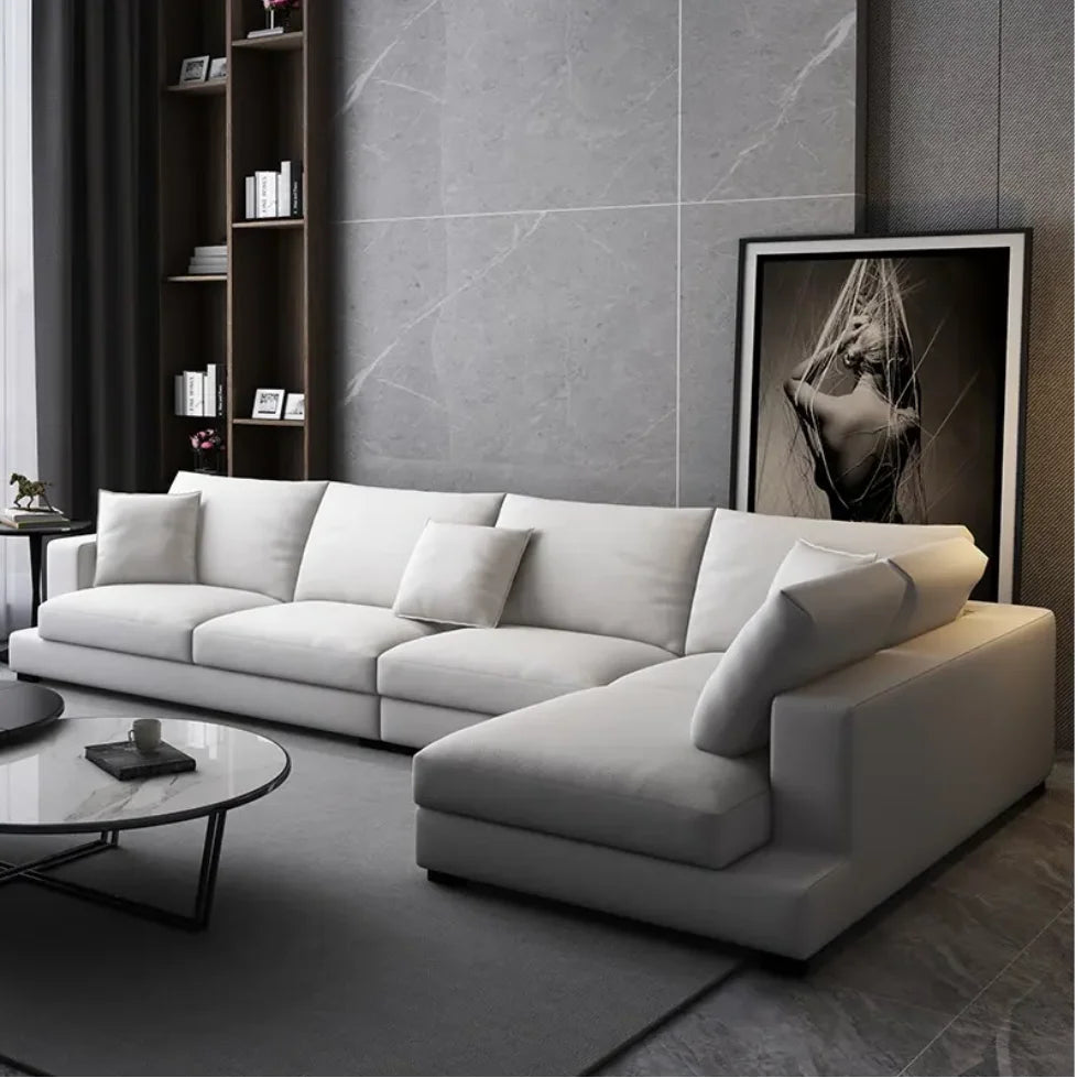 @# Moder Luxury Living Room Furniture Recline Couch Sleeper Sofa Set Minimalism Fabric Combination L Shape Corner Sectional Sofa