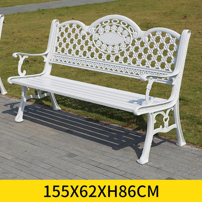 2025 New outdoor metal Bench with backrest garden long chair outdoor bench cast aluminum leisure Patio benches