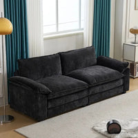121 Inch Cloud Couch Comfortable Modular Sectional Sofa For Living Room Modern Linen 3-seat Convertible Loveseat Sofa Apartment