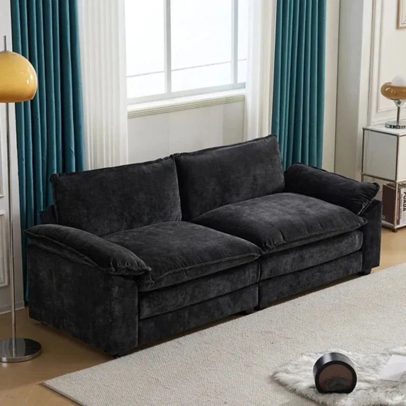 121 Inch Cloud Couch Comfortable Modular Sectional Sofa For Living Room Modern Linen 3-seat Convertible Loveseat Sofa Apartment