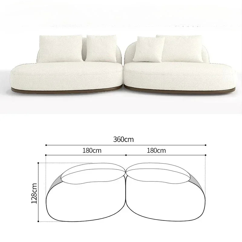Living Room Coffee Table Designer Creative Three-person Log Style Furniture Modern Simple Modern Morocco Fabric Sectional Sofas