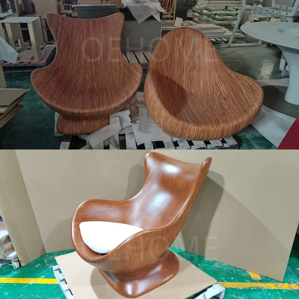 Modern Unique Shaped Leisure Chair Minimalist Design Accent Chair Solid Wood Armchair for Home Hotel
