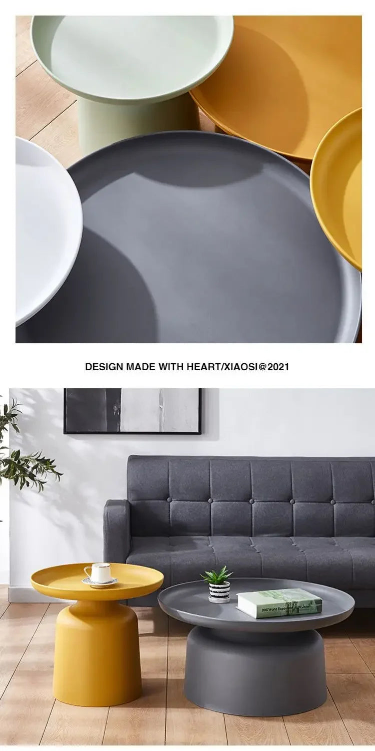 Coffee Table Nordic Living Room Sofa Side Simple Coffee Tables Round Corner Modern Home Small Tea Tables Furniture Mesa Plastic