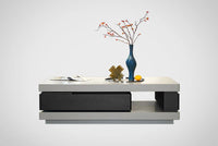 minimalist light luxury villa coffee table smoked wood color baking paint rotating storage modern simplicity